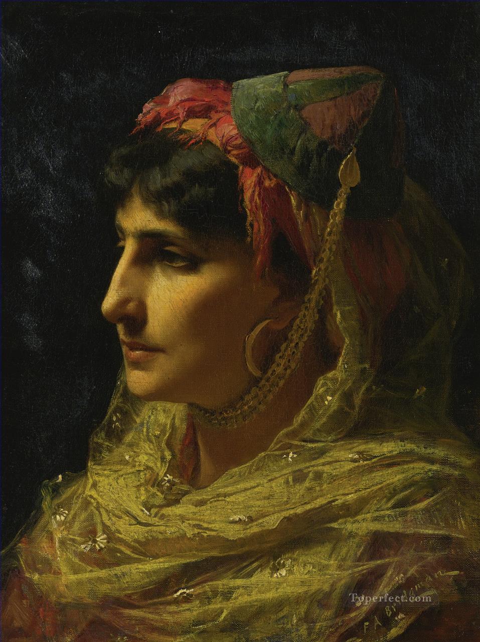 PORTRAIT OF A WOMAN Frederick Arthur Bridgman Arab Oil Paintings
